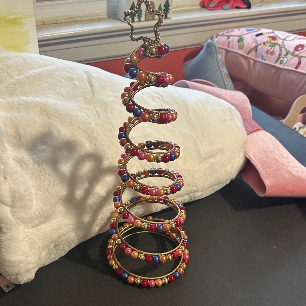 Beaded metal Christmas tree